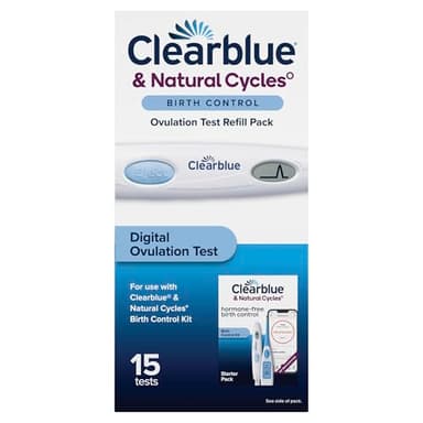 Clearblue & Natural Cycles Birth Control Ovulation Test Refill Pack, 15 Digital Ovulation Tests