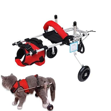 Cat Wheelchair, Newly Upgraded Pet Wheelchair, Removable Harness Design, Lightweight Cat Wheelchair for Back Legs of Doggie, Cats, Rabbits (S)