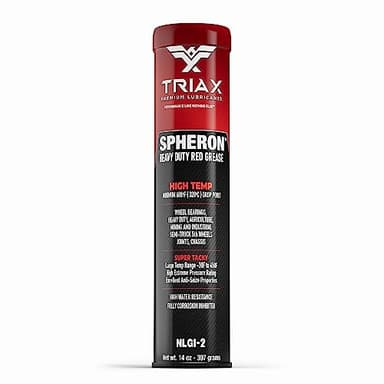 TRIAX Spheron Grease NLGI-2 Lithium Complex, High Temp, Super Heavy Duty | Ultra Tacky, EP, Waterproof | for 5th Wheel, Joints, Pivots, Wheel Bearings, and Chassis (14 Oz Tube)