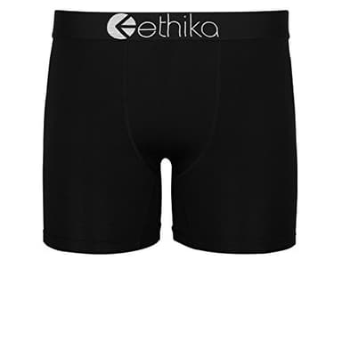 Ethika Men’s Mid Boxer Brief, 4-Way Stretch Performance Underwear - Modal - Black (BLK, S)