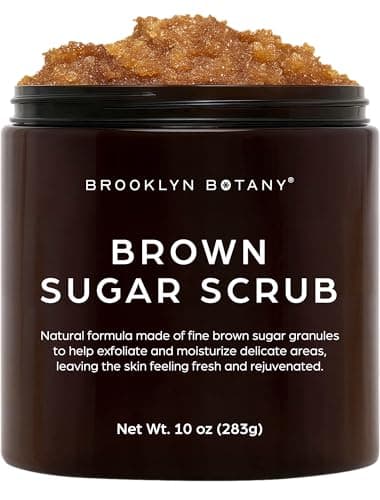 Brooklyn Botany Brown Sugar Body Scrub - Moisturizing and Exfoliating Body, Face, Hand, Foot Scrub - Fights Acne, Fine Lines & Wrinkles, Great Gifts For Women & Men - 10 oz