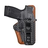 Shield Plus Holster, IWB Holster for S&W M&P Shield M2.0/ M1.0 9mm/40, Smith and Wesson M&P Shield Plus 3.1" Barrel Pistol, Red Dot Optic, Kydex & Leather Hybrid Holster for Appendix Carry, Right Hand