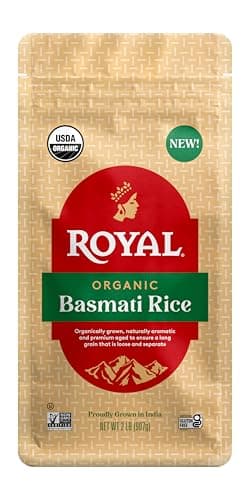 Royal White Basmati Rice - Organic Long Grain Basmati Rice - 2 lb Bag