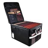 Fireproof Document Box File Organizer Box, Fireproof File Cabinet Box Storage Filing Cabinet Box with Lock, Portable Office Safe Box for Hanging Letter/Legal Folder 16.1 x 12.9 x 11in (Dark Black)