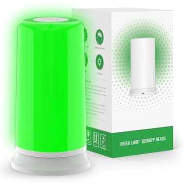 Jitesy Green Light Therapy for Migraines, Headaches, Insomnia, Anxiety Relief, 520nm Narrow Band Green Migraine Light Sleep Aid Lamp to Support Deep Relaxation, Dimmable Sleep Device