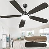 Arecovas Ceiling Fans with Lights and Remote, 52 Inch Modern Ceiling Fan with DC Copper Motor,3CCT, Dimmable Light, Dual Finish 5 Blades Ceiling Fan for Bedroom Living Room Farmhouse, ETL Listed