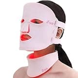 IFAE Red Light Therapy Mask for Face and Neck, 7 Colors Silicone Led Face Mask Light Therapy at Home Rechargeable & Ergonomic Design for True Anti-Aging Skincare at Home and Travel(Pink)