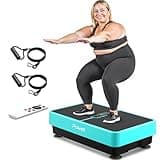 POWET Vibration Plate Exercise Machine for Weight Loss, Woukout & Lymphatic Drainage – Whole Body Vibrating with 99 Speed Levels & 5 Pre-Set Modes – Supports Up to 400lbs, Ideal for Home Use