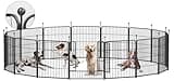 Dog Playpen,32/40/45 Inch Height in Heavy Duty, Folding Indoor Outdoor Anti-Rust Dog Exercise Fence, Portable Pet Playpen with Door for Large Medium Small Dogs and Pet (16 Panels, 32 Inch) Silver