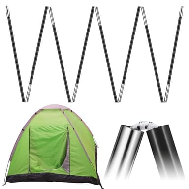 Yaocom 8.5ft 8mm Fiberglass Tent Poles Replacement Pre Assembled Black Tent Poles Camping Rod Parts for Hiking Outdoor Camping Backpacking