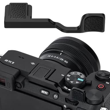A7CII A7CR Thumb Grip, Metal Thumb Up Grip for Sony A7C II A7C R Camera with Hot Shoe Cover Protector Thumb Rest Support Holder, Not Affect The Use of A7CII A7CR Camera Buttons (Not Fits Sony A7C)