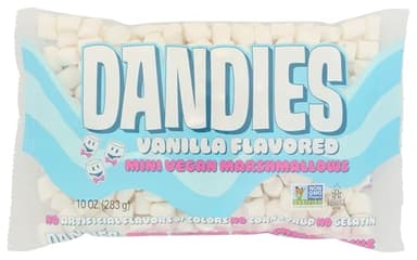 Dandies Mini Vegan Marshmallows, No Artificial Flavorings, Food Dyes, Corn Syrup, or Gelatin, Perfect for Roasting, S’mores, or Snacking (1 Pack)