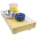 LYNK PROFESSIONAL® SELECT™ Pull Out Cabinet Organizer, 11" x 21" Slide Out Drawers for Kitchen Cabinets - Sliding Pull-Out Pantry Shelves – Home Shelf Organizers - Lifetime Ltd. Warranty, Wood Chrome