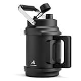 64 oz Insulated Water Bottle for Gym: 2-in-1 Straw Spout Lid, Dual Handle, Leakproof, Keep Cold 36H, Half Gallon Stainless Steel Water Jug for Travel, Hiking, Cycling, Park, Workout, Picnic (Midnight)