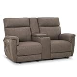 MCombo 70.8" Power Loveseat Recliner Sofa with Massage and Dual Heating, Adjustable Headrest, USB & Type C Port for Living Room, Fabric PR606M2 (Mocha)