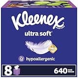 Kleenex Ultra Soft Facial Tissues, 8 Cube Boxes, 80 Tissues per Box, 3-Ply, Packaging May Vary