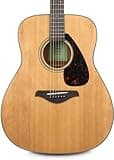 Yamaha 6 String Beginner Solid Spruce Top Traditional Western Dreadnought Acoustic Guitar With Rosewood FIngerboard, Natural Finish, Right, (FG800J NT)