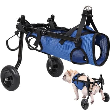 Adjustable Small Dog Wheelchair - Mobility Aid for Disabled Pets,Small Dog Wheelchair for Back Legs， Leg Brace & Hip Support - 8-20 lbs (Extra Small)
