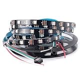 SVFISHKK WS2812B LED Strip Individual Addressable Light Full Color SMD 5050 RGB Pixel Strip DC5V (Black PCB IP30, 16.4FT 150LED)
