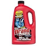Drano Max Gel Drain Clog Remover and Cleaner for Shower or Sink Drains, Unclogs and Removes Hair, Soap Scum and Blockages, 80 Oz