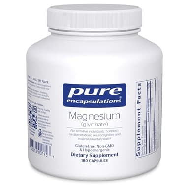 Pure Encapsulations Magnesium (Glycinate) - Supplement to Support Stress Relief, Sleep, Heart Health, Nerves, Muscles, and Metabolism* - with Magnesium Glycinate - 180 Capsules