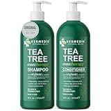 KESMEDIK Tea Tree Oil Shampoo and Conditioner MaxTherapy Set, Itchy Scalp Relief, Refreshes & Cleanses Dandruff & Buildup, Clarifying for Oily Hair, Women & Men, 16 fl oz Each