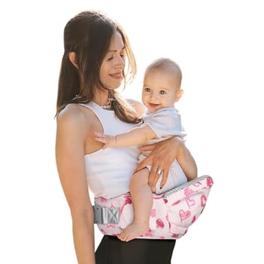 YooxArmor Baby Hip Carrier‌ - Infant Toddler Hip Seat for 0-36 Months (0-66 lbs) Adjustable Waistband, Breathable Mesh & Enhanced Safety, Side-Carry & Front Carry Options (Love)