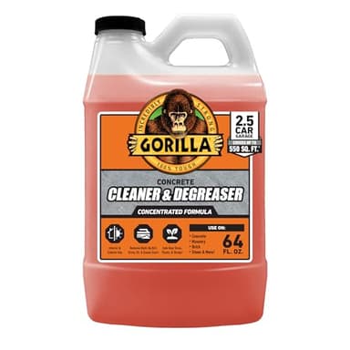 Gorilla Concrete Cleaner & Degreaser, Concentrated Formula, Removes Oil, Grease, Dirt, Grime & More, 64 fl oz (Pack of 1)