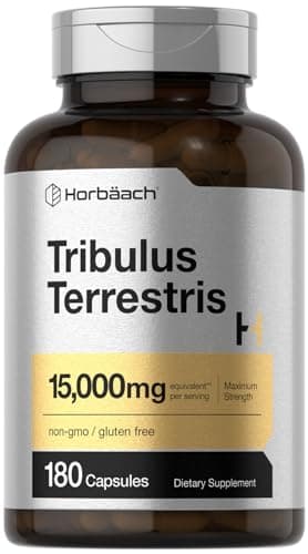 Horbäach Tribulus Terrestris for Men | 180 Capsules | Maximum Strength | Non-GMO, Gluten Free Extract Supplement