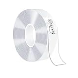 Ohayooz Extra Strong Double Sided Tape Heavy Duty Removable 10FT, Clear Sticky Adhesive Nano Tape Tough Washable Waterproof Mounting Tape for Hanging Picture, Poster, Carpet, Photo Deco