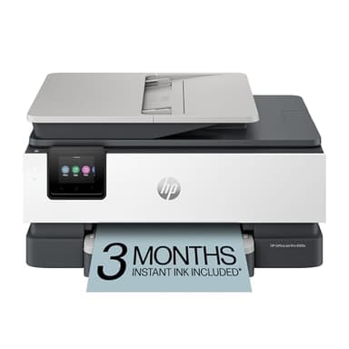 HP OfficeJet Pro 8125e Wireless All-in-One Color Inkjet Printer, Print, scan, Copy, ADF, Duplex Printing Best-for-Home Office, 3 Month Instant Ink Trial Included, AI-Enabled (405T6A)