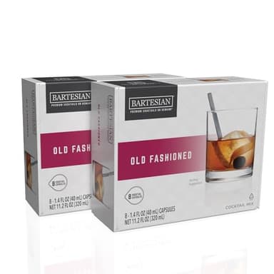 Bartesian 16-Pack Old Fashioned Mixer Capsules for Cocktail Machine – Home Bar Mixology Cocktails Mix Pod Capsule Set To Use With the Bartesian Cocktail Drink Maker Machine