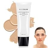 Perbella Cc Cream Self Adjusting for Mature Skin, Perbella Cc Cream for Older Women, Moisturizing, Breathable (Natural color)