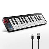 Donner Mini MIDI Keyboard, N-25 25 Key MIDI Controller with Velocity-Sensitive Mini Keys&Light-up Rocker and Music Production Software Included, Small MIDI Keyboard with 40 Teaching Courses