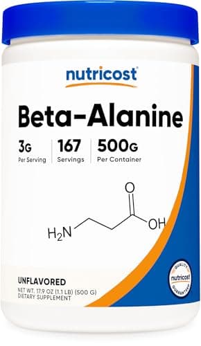 Nutricost Beta Alanine Powder 500 Grams (1.1lbs) - Pure Beta Alanine, Gluten Free & Non-GMO