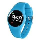 e-vibra Waterproof Vibrating Alarm Watch Rechargeable 15 Alarm Reminder Watch Potty Training Watch with Lock Screen (Blue)