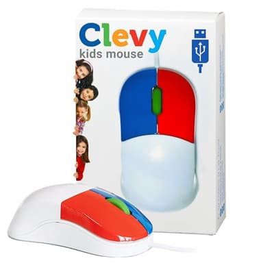 Clevy Kids Mouse - Colorful Ergonomic USB Computer and Laptop Kids Mouse for School and Home Computer Use - Wired Children Friendly - Compatible with Windows, macOS, Chromebook