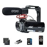 4K Video Camera Camcorder Ordro 4K Ultra HD Camcorder w/10X Optical Zoom&120X Intelligent Zoom, WiFi Vlogging Digital Cameras with 32GB SD Card & Microphone, Holder and 2 Batteries