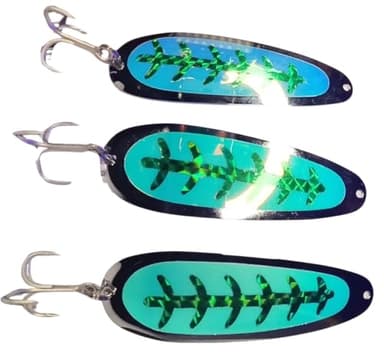 UV & Glow Premium Magnum King Chinook Salmon Trolling Spoons 3 Pack