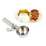 Restaurantware-Met Lux 4 Ounce Portion Scoop, 1 Trigger Release Cookie Scoop - With Gray Handle, Stainless Steel Disher, For Portion Control, Scoop Cookie Dough, Cupcake Batter, Or Ice Cream