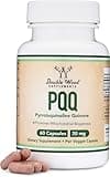 PQQ Supplement - 20mg, 60 Capsules (Pyrroloquinoline Quinone) Promotes Mitochondria ATP Coenzyme Levels, Energy Optimizer and Sleep Support (Non-GMO, Gluten Free, Vegan Safe) by Double Wood