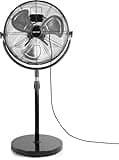 BEESTAR 20 Inch Heavy Duty High Velocity Pedestal Fan,Industrial Standing Fan with Adjustable Height and Tilt,3-Speed,Metal Fan for Industrial, Commercial, Residential, Greenhouse,Black