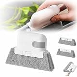 Magic Window Track Cleaner, 2024 Upgraded Window Groove Cleaning Brush, Window Cleaning Tools Set with 2 Replacement for Window lides Gaps Tile Lines Shutter Car Vents (Grey)