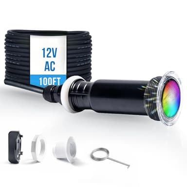 Generalman Pool Lights for Inground Pool, Direct Replacement for Pentair GloBrite MicroBrite, 1.5 Inch LED Color Inground Pool & Spa Light, IP68 Waterproof, AC12V, 100 ft Cord