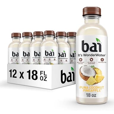 Bai Antioxidant Infused Water Beverage, Puna Coconut Pineapple, with Vitamin C and No Artificial Sweeteners, 18 Fluid Ounce Bottle, 12 Pack
