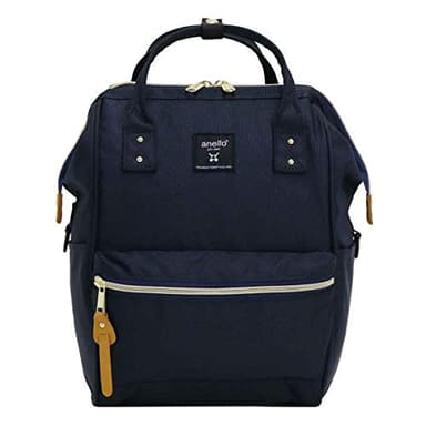 Anero ATB0197Z Backpack with Clasp, S, A4 Base, Water Repellent, Multiple Storage, PC Storage, Navy