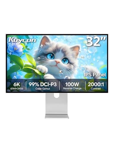 Kuycon G32P 32’’ UHD 6K (6144 x 3456) Monitor, IPS Panel, 10-Bit Color, 99% sRGB, 99% DCI-P3, HDR, 60HZ, 2000:1 Contrast, Eye Care, Anti-Glare (Honeycomb - with Stand)