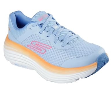 Skechers Women's Max Cushioning Endeavour Canova Sneaker, Blue/Orange, 9