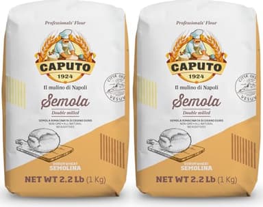 Molino Antimo Semolina Semola Flour,  1 Kilo bag , (Pack of 2)