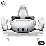 PowerA Charging Station for Meta Quest 3 / 3S, Officially Licensed by Meta, VR Headset Charger, Controller Charger, Rechargeable Controller Batteries, up to 30 Hours per Charge, USB-C Powered